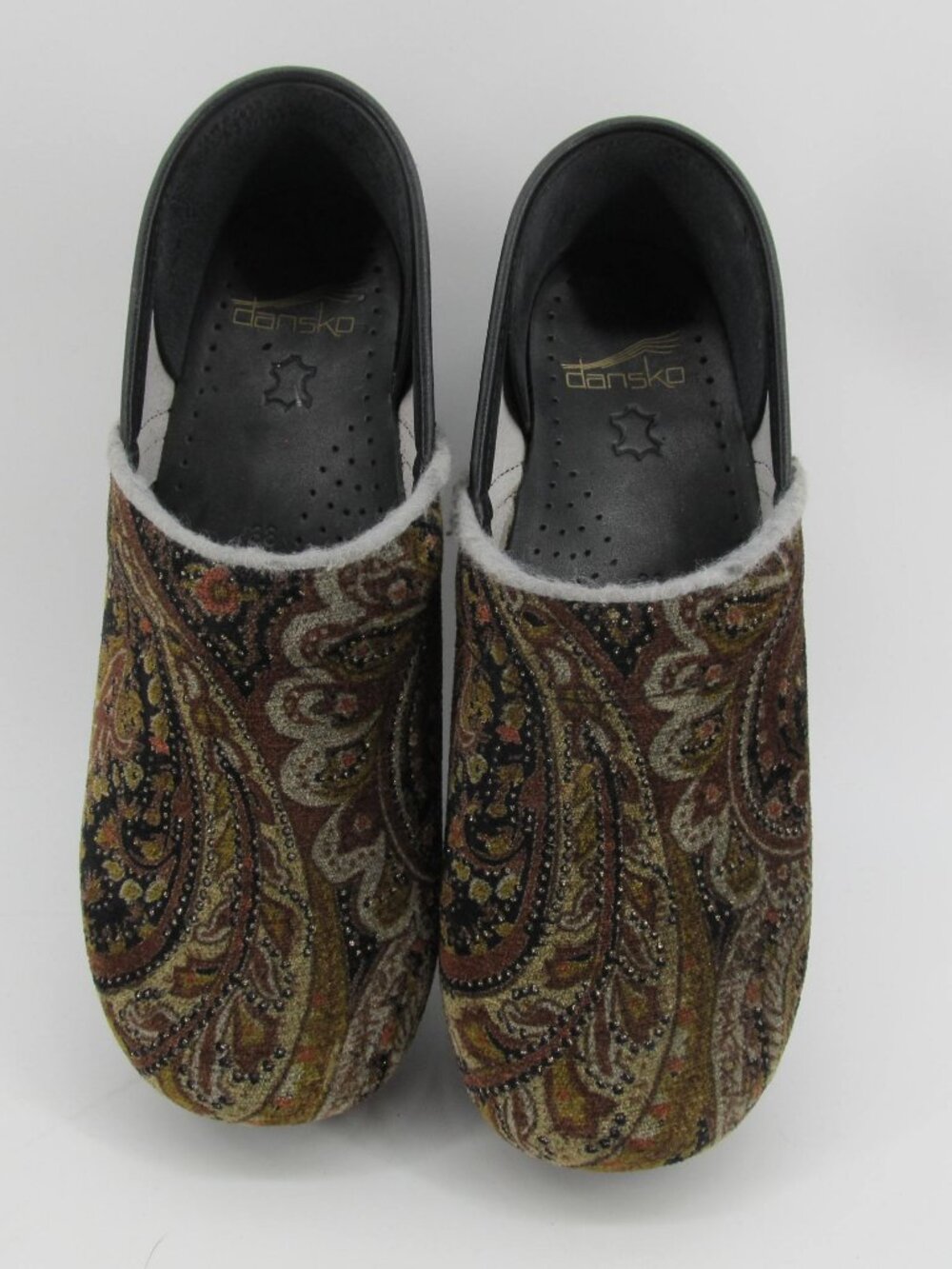 DANSKO Vegan Brown Paisley Tapestry Clog Slip On Comfort Women’s Sz EU 38 US 7.5